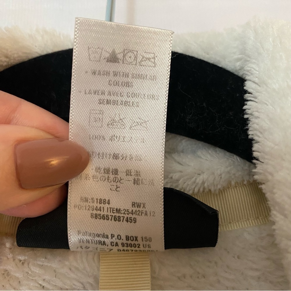 Patagonia Raw Linen Off White X-Dye Retool Snap T Fleece Jacket Pullover Top S - Picture 4 of 6